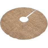 Braune Jute-Stoff-Sack-Textur Polyester Weihnachtsbaumdecke (Schrägansicht)