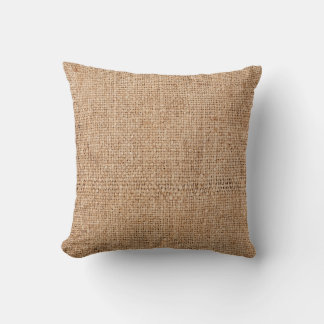 Braune Jute-Textur, rustikales Sackleinen. Kissen