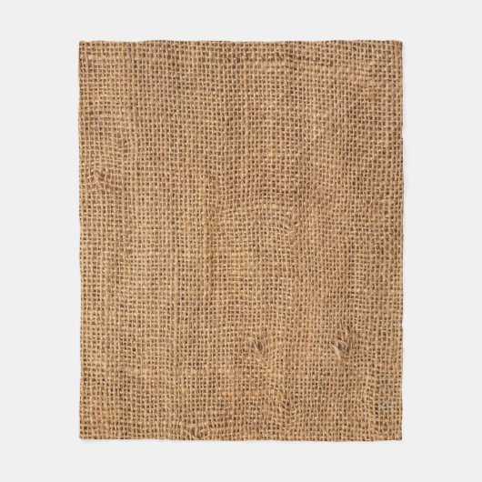 Braune Juteleinwand-Sack-Textur Fleecedecke (Vorderseite)