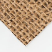 Braune Juteleinwand-Sack-Textur Fleecedecke (Ecke)