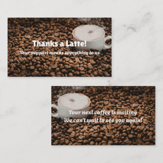 Braune Kaffee-Dankeskarten-Bohnen-Stil Treuekarte
