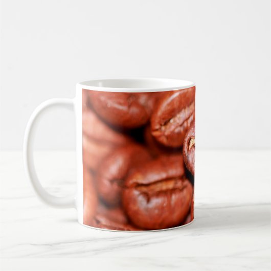 Braune Kaffeebohnen geröstet Kaffeetasse (Links)