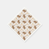 Braune Kaninchen und Karotten Rustikales Beige Gin Serviette (Ecke)