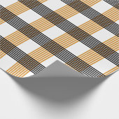 Braune Karierte Karo-Muster Geschenkpapier (Ecke)