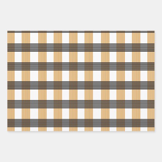 Braune Karierte Karo-Muster Geschenkpapier Set (Vorderseite 2)