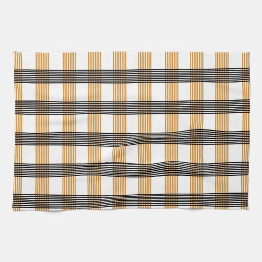 Braune Karierte Karo-Muster Geschirrtuch (Horizontal)