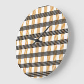 Braune Karierte Karo-Muster Große Wanduhr (Winkel)