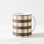 Braune Karierte Karo-Muster Kaffeetasse (VorderseiteRechts)