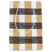 Braune Karierte Karo-Muster Mittlere Geschenktüte (Vorderseite)
