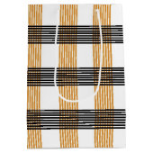 Braune Karierte Karo-Muster Mittlere Geschenktüte (Rückseite)