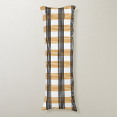 Braune Karierte Karo-Muster Seitenschläferkissen (Vorderseite Vertikal)