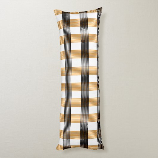 Braune Karierte Karo-Muster Seitenschläferkissen (Rückseite (Vertikal))