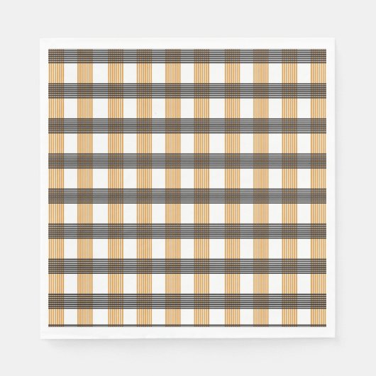 Braune Karierte Karo-Muster Serviette (Vorderseite)