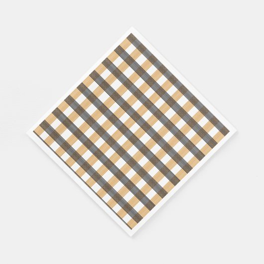 Braune Karierte Karo-Muster Serviette (Ecke)