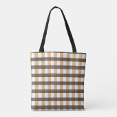 Braune Karierte Karo-Muster Tasche (Rückseite)