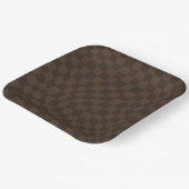 Braune karierte Pappteller - 23cm (Gewinkelt)