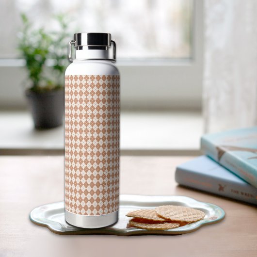 Braune Karo-Muster-Wasserflasche Trinkflasche