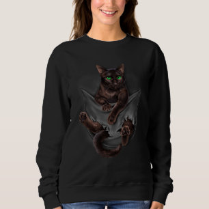 Braune Katze sitzt in der Tasche Katzen Sweatshirt