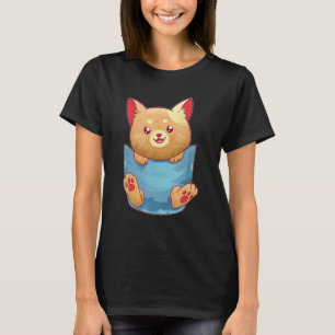 Braune Katze sitzt in der Tasche Kitty Miauen Kat T-Shirt