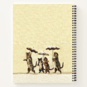 Braune Katzen Kätzchen im Schnee Holend Regenschir Notizblock (Rückseite)