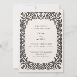 Braune keltische Knoten-Hochzeitseinladung Einladung