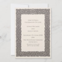 Braune keltische Knoten-Hochzeitseinladung