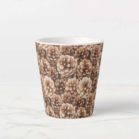 Braune Kiefernzapfen   Milchtasse (Vorderseite)
