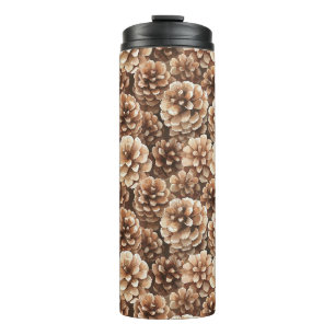 Braune Kiefernzapfen Thermosbecher