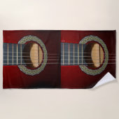 Braune klassische Gitarre, Strandtuch (Vorderseite)