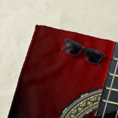 Braune klassische Gitarre, Strandtuch (Beispiel)