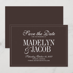 Braune klassische Hochzeit - Save-the-Date-Karte Save The Date