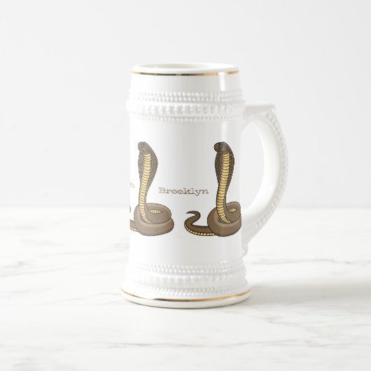 Braune Kobra Bierglas (VorderseiteRechts)