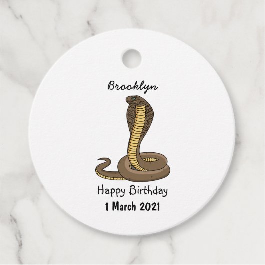 Braune Kobra Geschenkanhänger (Vorderseite)