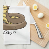 Braune Kobra Geschirrtuch (Viertel Falte)