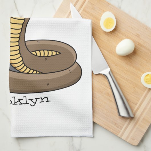 Braune Kobra Geschirrtuch (Viertel Falte)