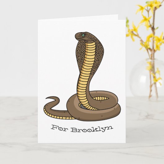 Braune Kobra Karte (Gelbe Blume)