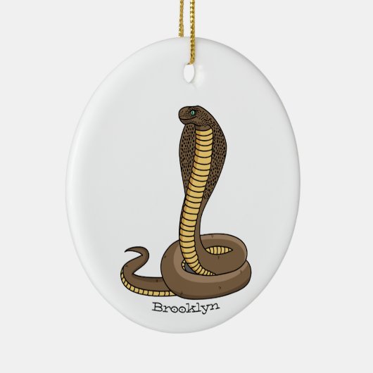 Braune Kobra Keramik Ornament (Rechts)
