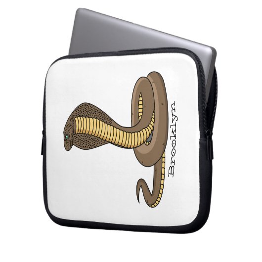 Braune Kobra Laptopschutzhülle (Vorderseite Links)