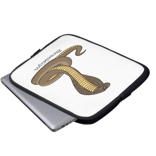 Braune Kobra Laptopschutzhülle (Vorne Knopf)