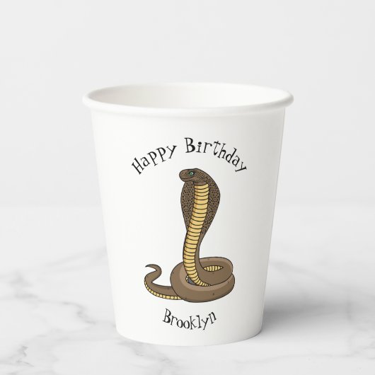 Braune Kobra Pappbecher (Rückseite)