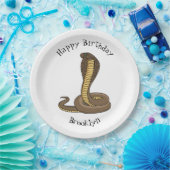 Braune Kobra Pappteller (Party)