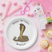 Braune Kobra Pappteller (Party)