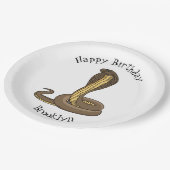 Braune Kobra Pappteller (Schrägansicht)