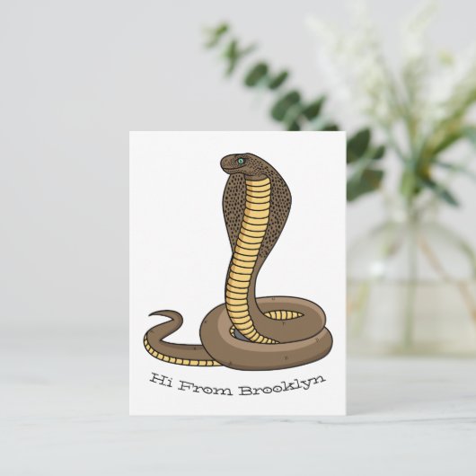 Braune Kobra Postkarte (Stehend Vorderseite)