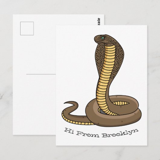 Braune Kobra Postkarte (Vorne/Hinten)