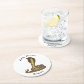 Braune Kobra Runder Pappuntersetzer (Vor Ort)