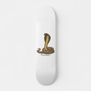 Braune Kobra-Schlangendarstellung Skateboard