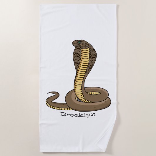 Braune Kobra Strandtuch (Vorderseite)