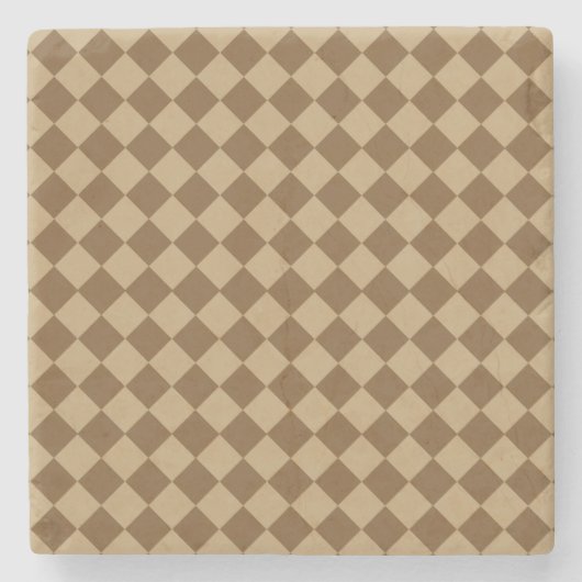 Braune Kombination Diamantmuster von STaylor Steinuntersetzer (Vorderseite)