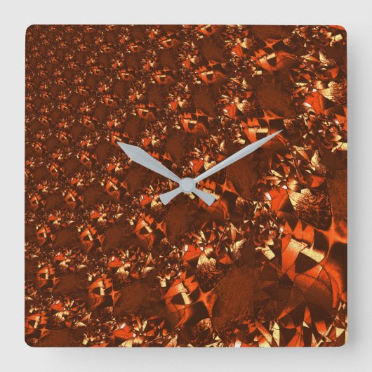 Braune Koralle, mit Prägung Quadratische Wanduhr (Vorderseite)